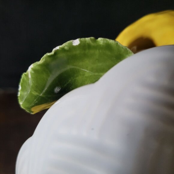 Vintage Ceramic Basket With Lemons Made in Italy, Vintage Ceramic Fruit - Picture 9 of 11